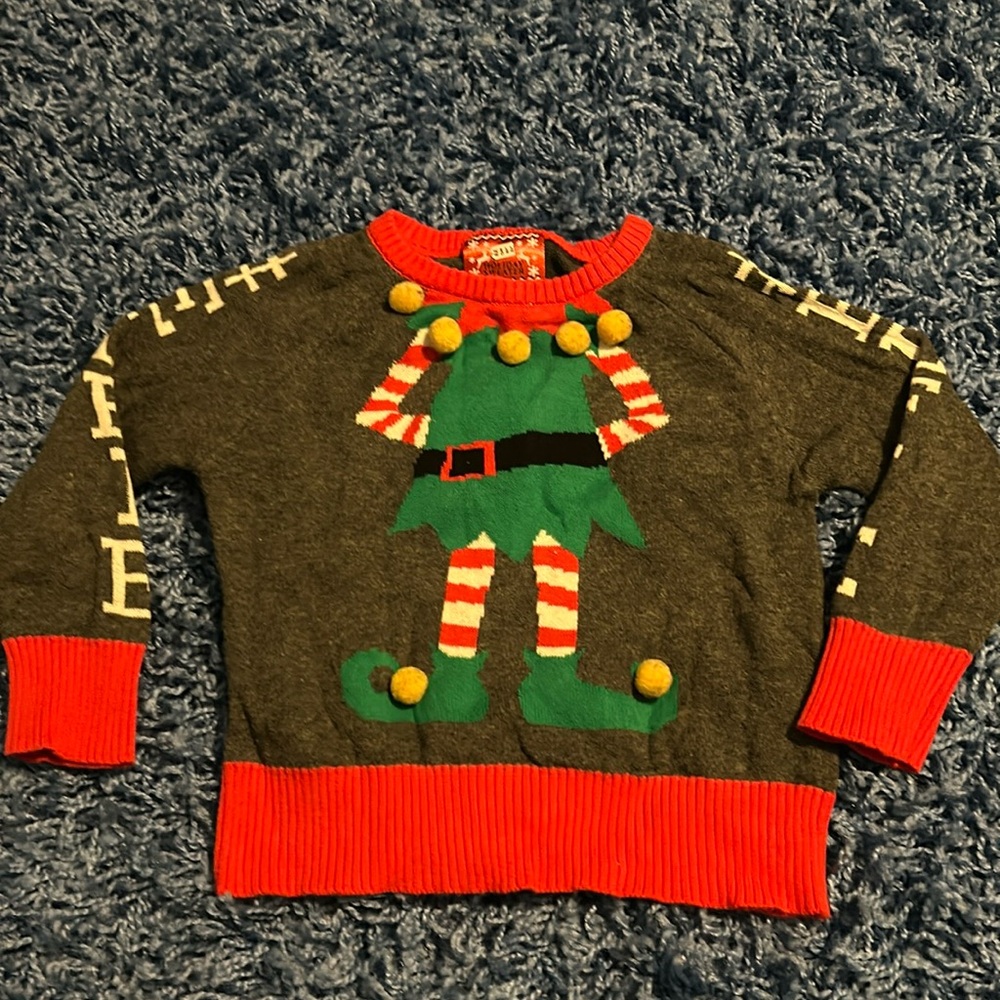 “Ugly” Christmas Sweater For Baby Elf Sweater